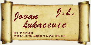 Jovan Lukačević vizit kartica